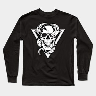 SKULL SNAKY COOL (WHITE ON) Long Sleeve T-Shirt